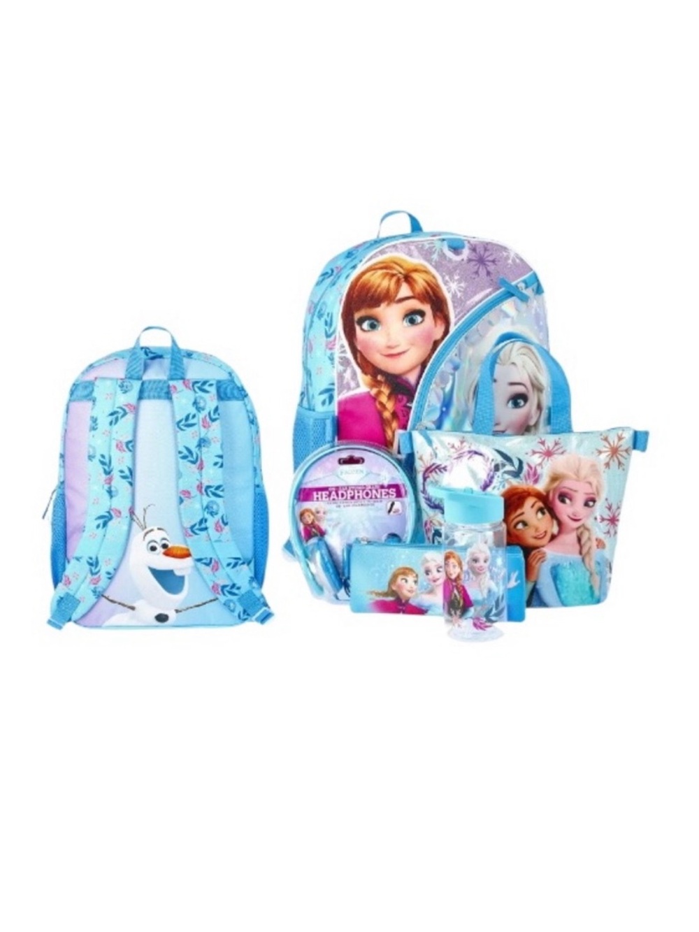 Disney Frozen Elsa And Anna  Backpack Set With Headphones